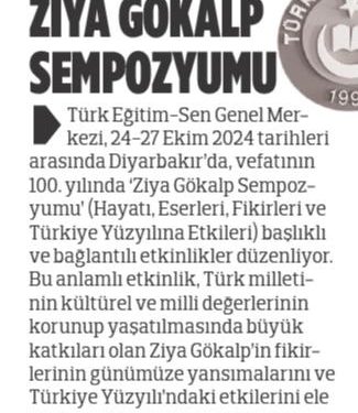 Türk Eğitim Sen’den Ziya Gökalp Sempozyumu – Türkgün