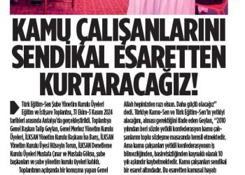 Kamu Çalışanlarını Sendikal Esaretten Kurtaracağız! – Türkgün